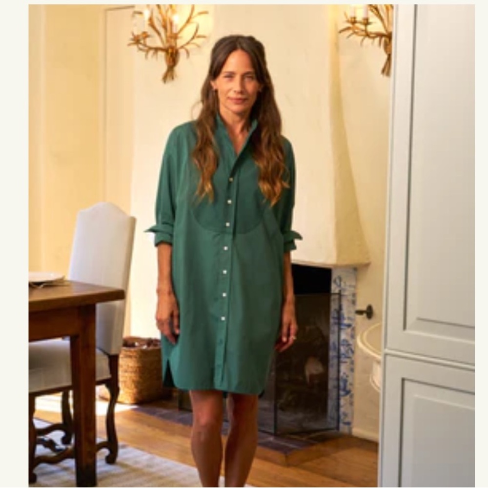 Frank and Aileen Chic Teal Button-Up Mini Dress